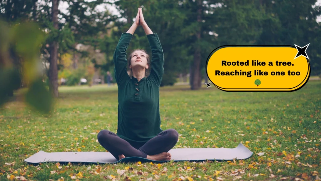 Downward Dog, Tree Pose & Savasana Captions