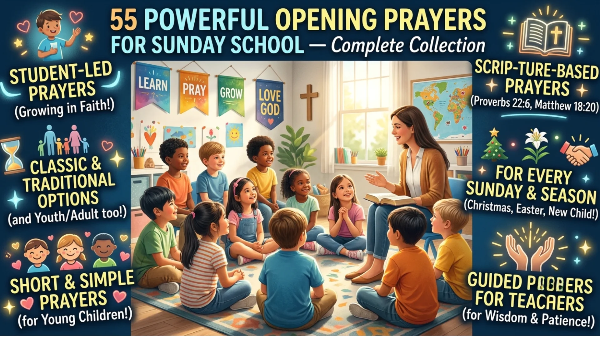 55 Powerful Opening Prayers for Sunday School — Complete Collection